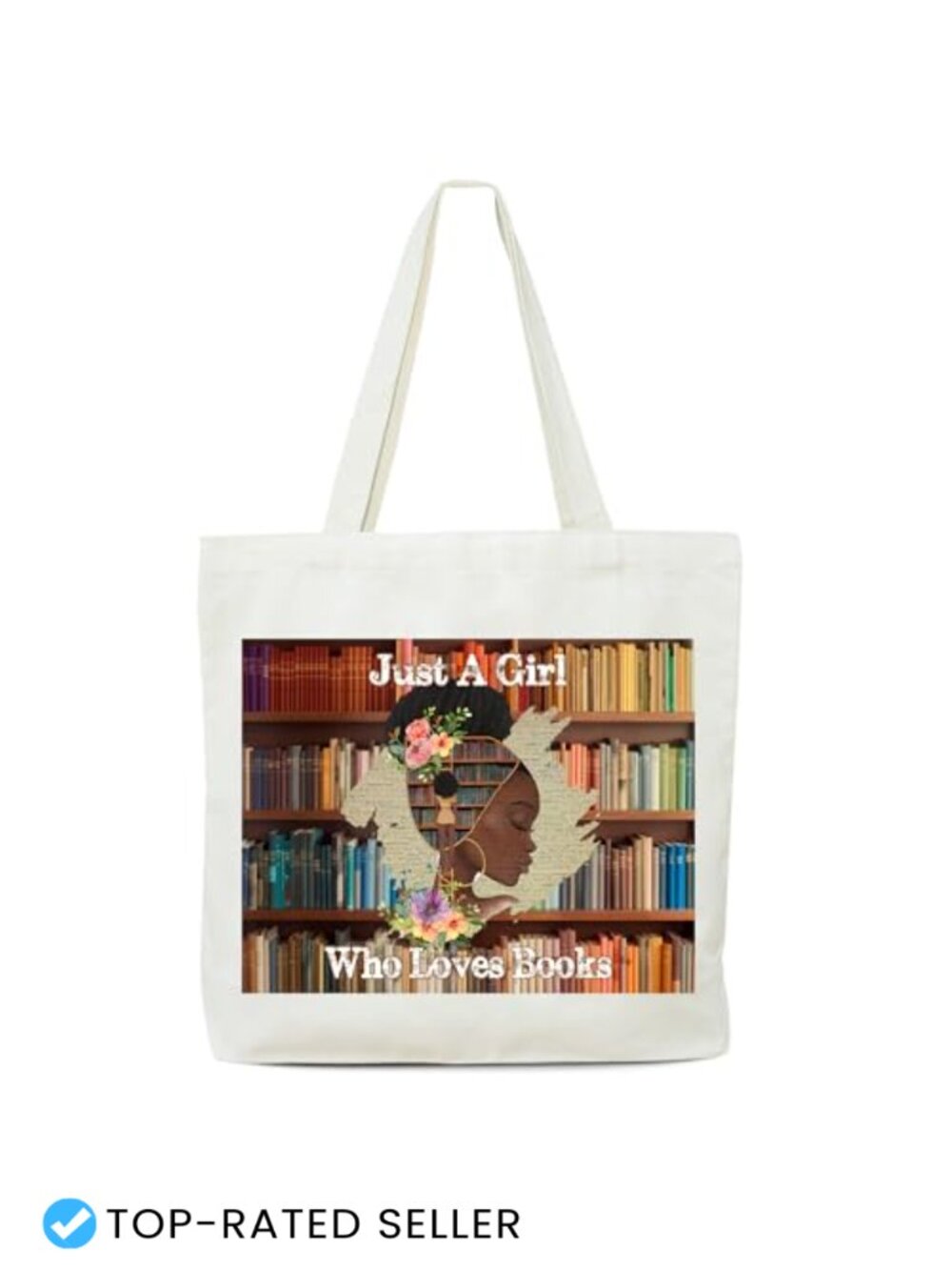 Canvas Tote Book Lover Gift Reusable Shopping Grocery Bag Teacher Women